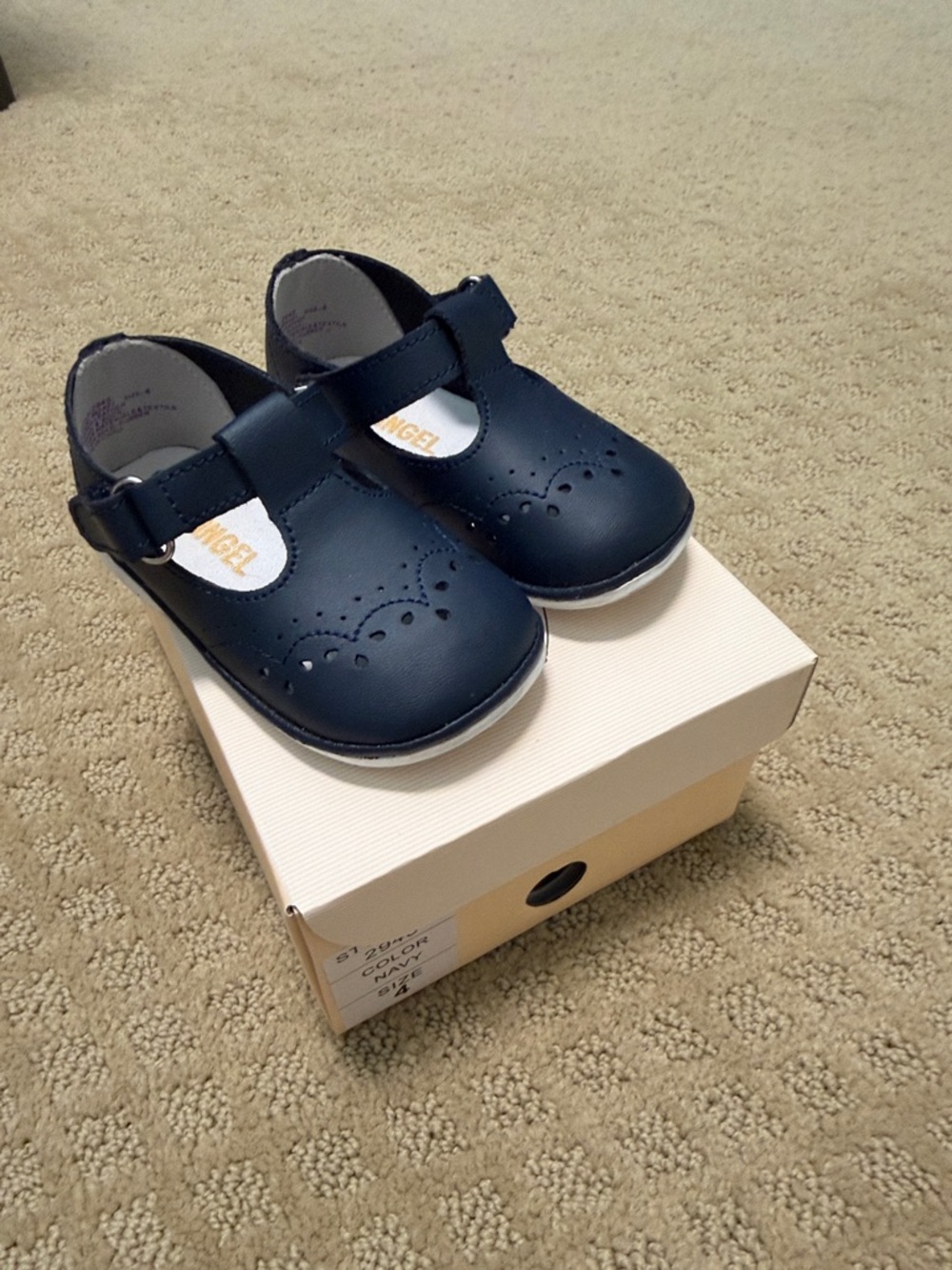 L'Amour Navy Angel Mary Jane Shoes